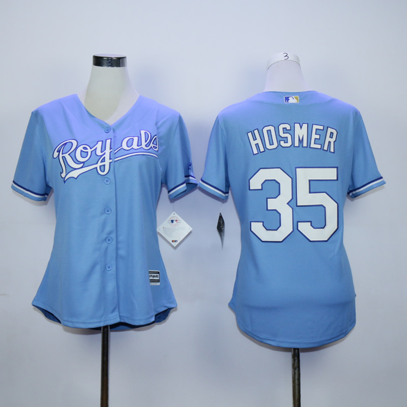Women Kansas City Royals #35 Hosmer Light Blue MLB Jerseys->women mlb jersey->Women Jersey